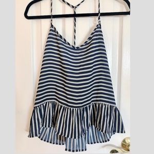 ABERCROMBIE & FITCH Striped Navy Top NWT